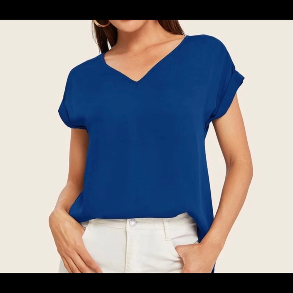 SHEIN roll up sleeve top